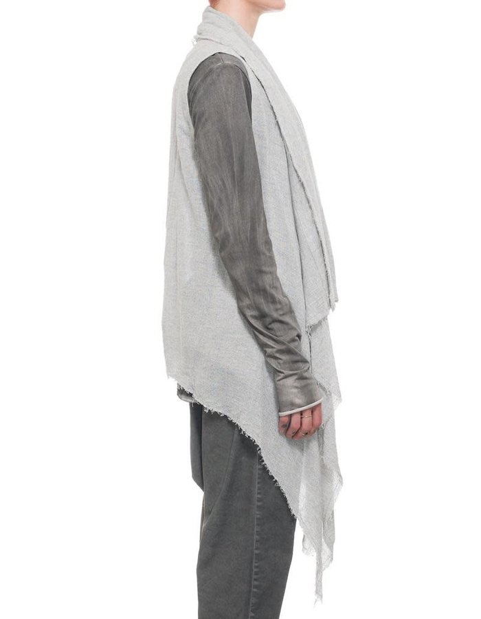 STUDIO B3 VISCOSE AND WOOL DRAPE VEST - SILVER