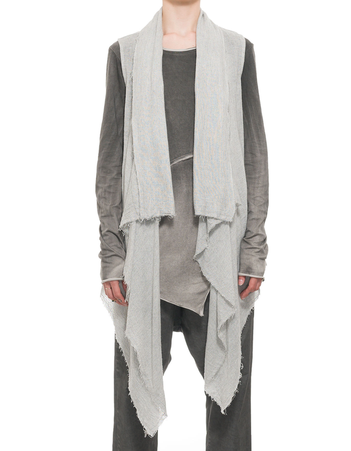 STUDIO B3 VISCOSE AND WOOL DRAPE VEST - SILVER