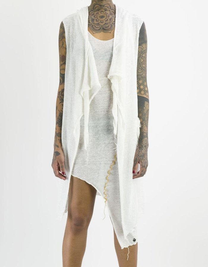 NOSTRA SANTISSIMA WASH DYE HOODED LINEN VEST