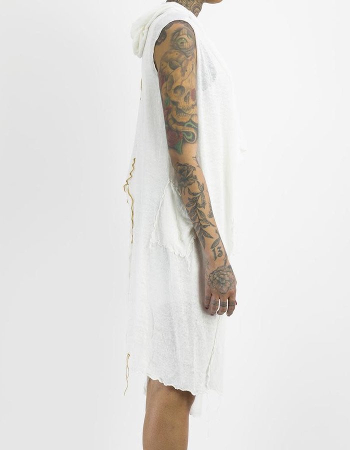 NOSTRA SANTISSIMA WASH DYE HOODED LINEN VEST