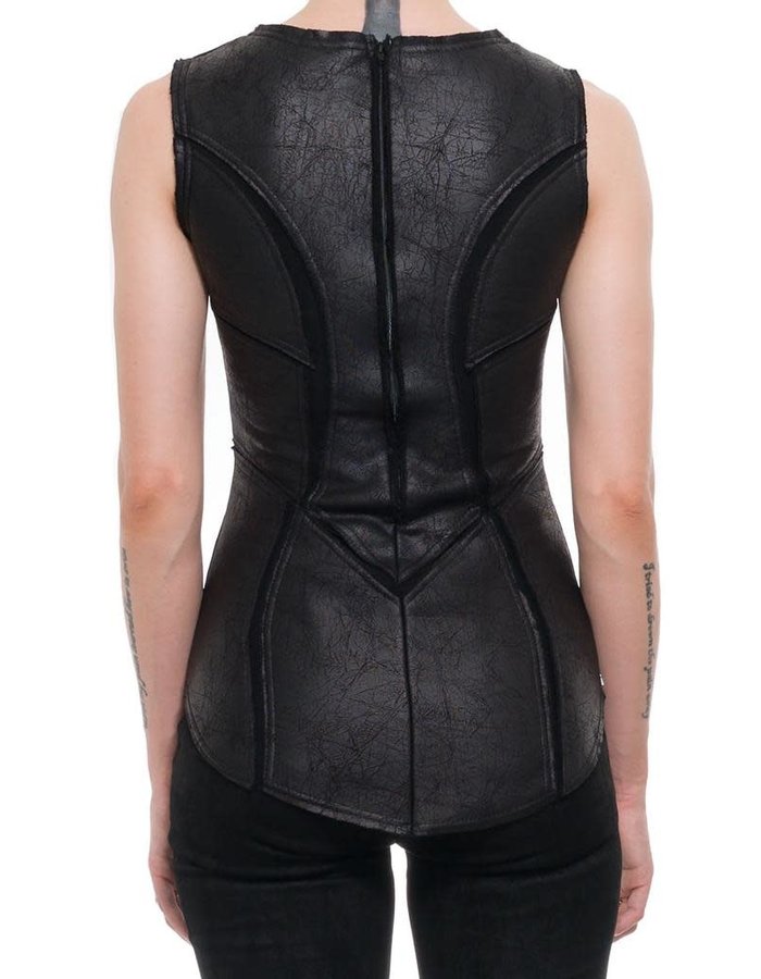DAVIDS ROAD PATCHWORK LEATHER EFFECT TANK  TOP W
