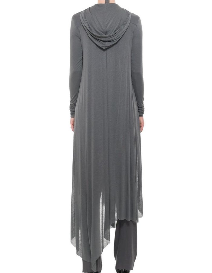 PAL OFFNER LONG HOODED ASYMMETRIC CARDIGAN - CARBON