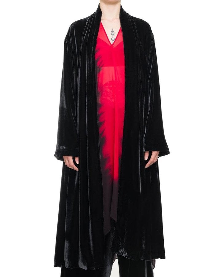 MASNADA DRESSING GOWN DUSTER - BLACK