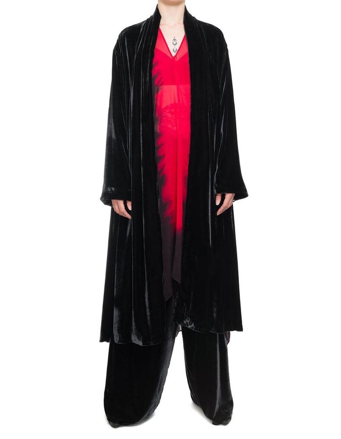 MASNADA DRESSING GOWN DUSTER - BLACK