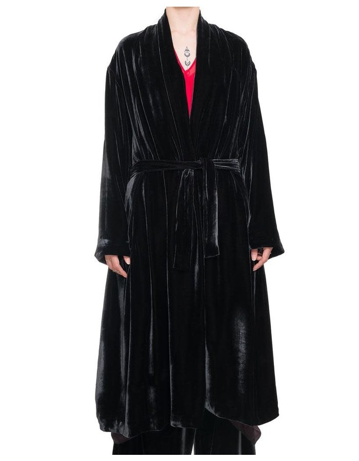 MASNADA DRESSING GOWN DUSTER - BLACK