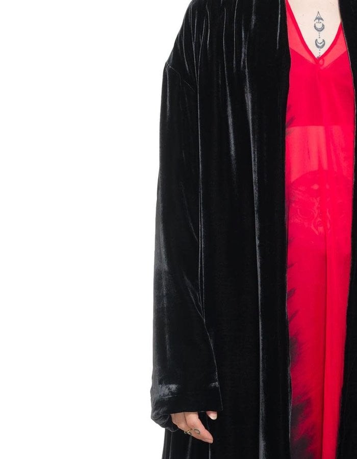 MASNADA DRESSING GOWN DUSTER - BLACK