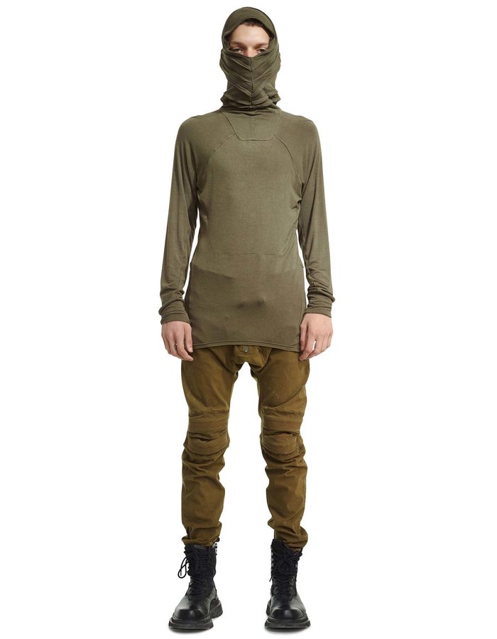 HAMCUS TURTLE NECK HOOD BODYSUIT - OLIVE