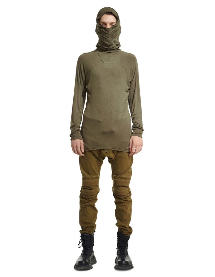 HAMCUS TURTLE NECK HOOD BODYSUIT - OLIVE