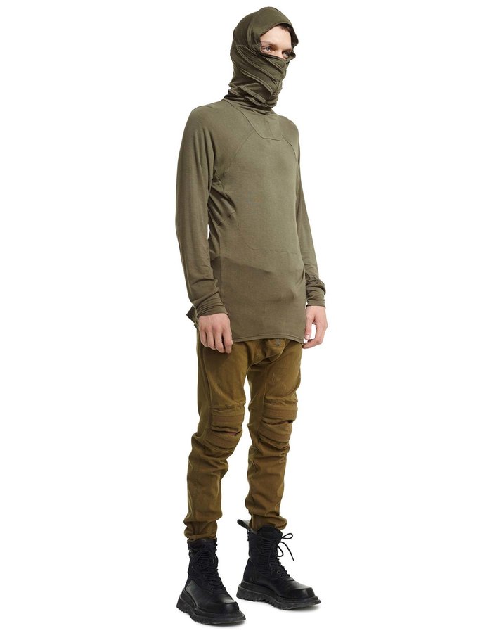 HAMCUS TURTLE NECK HOOD BODYSUIT - OLIVE