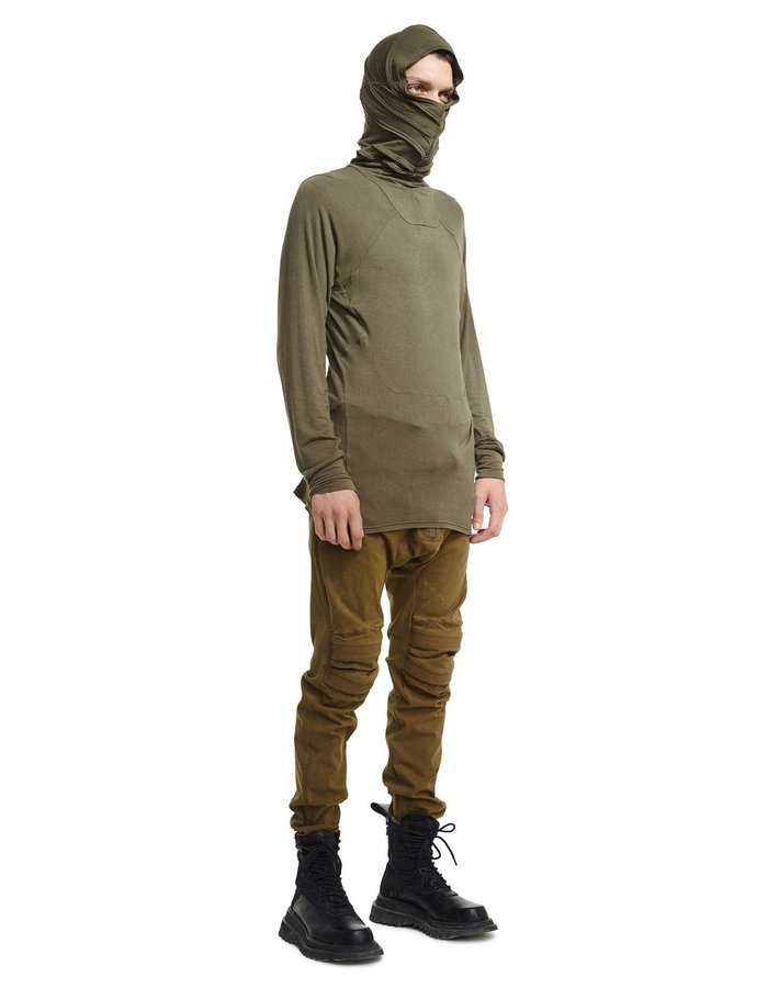 HAMCUS TURTLE NECK HOOD BODYSUIT - OLIVE