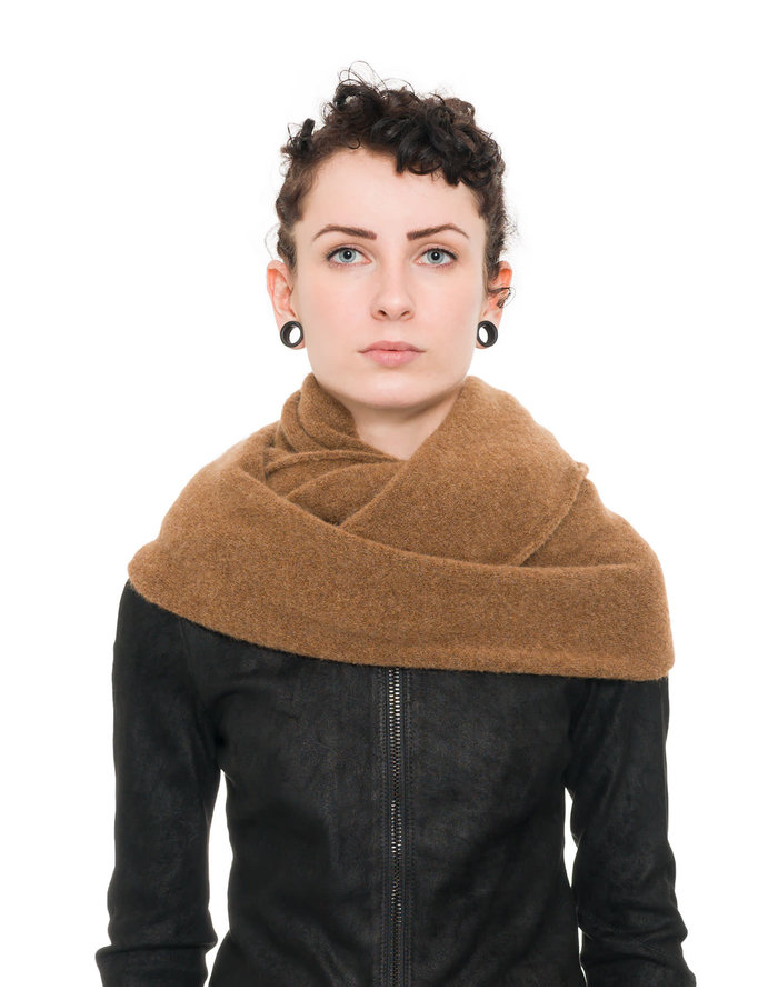 ISABEL BENENATO YAK RING SCARF - CAMEL