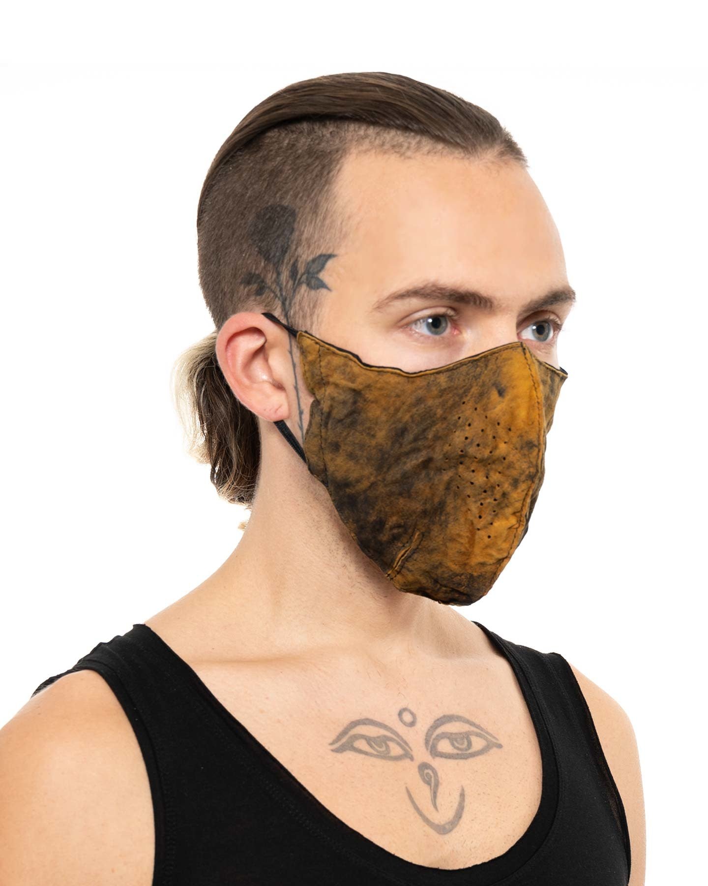 WRINKLED LEATHER FACE MASK - SULPHUR