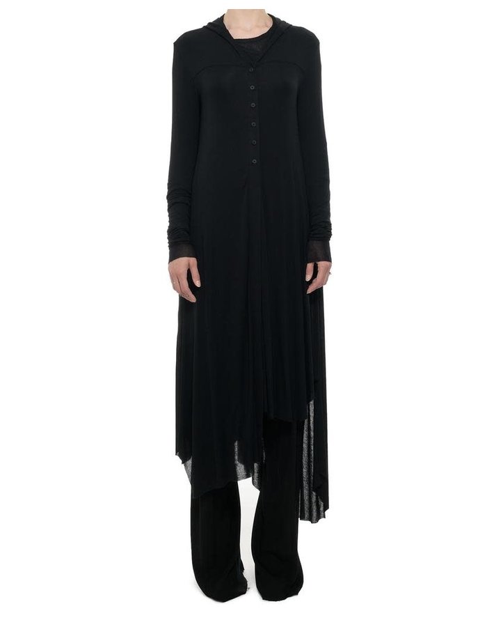 PAL OFFNER LONG HOODED ASYMMETRIC CARDIGAN - CARBON