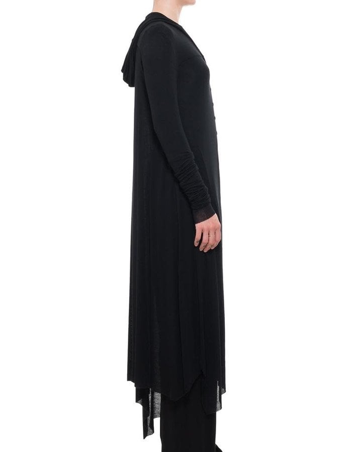 PAL OFFNER LONG HOODED ASYMMETRIC CARDIGAN - CARBON