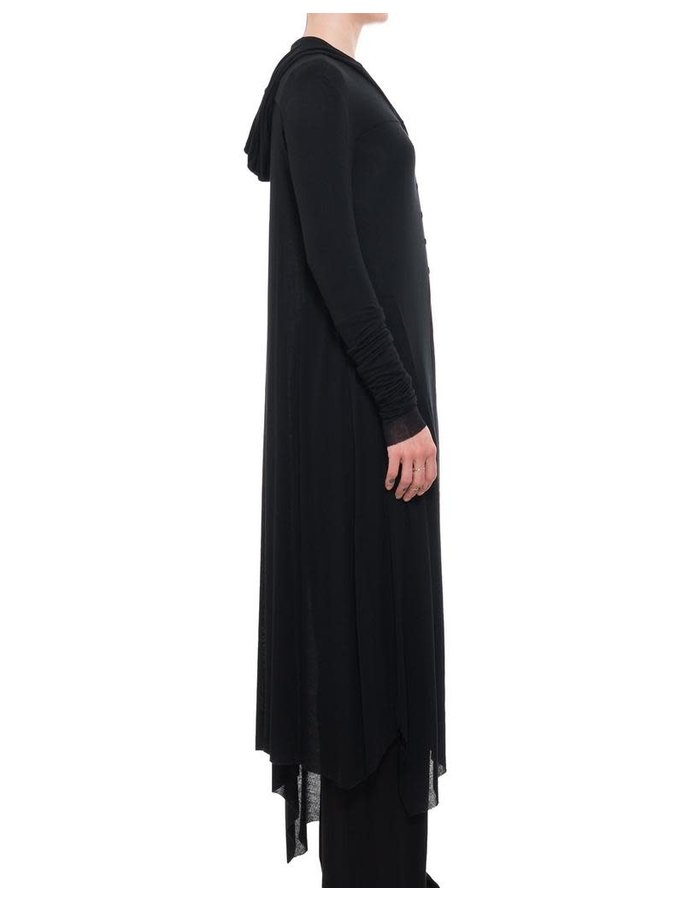 PAL OFFNER LONG HOODED ASYMMETRIC CARDIGAN - CARBON