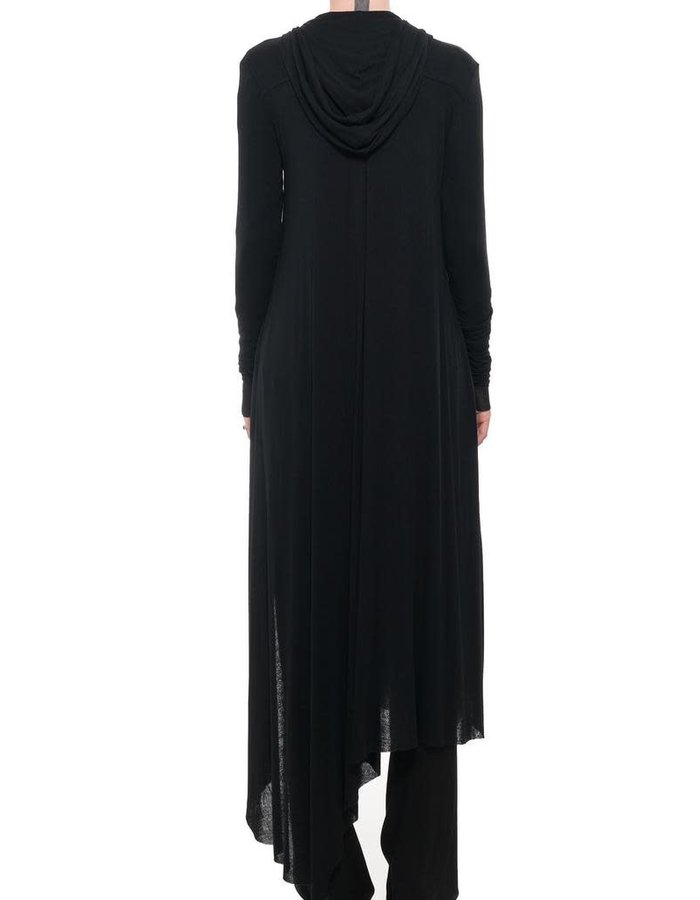 PAL OFFNER LONG HOODED ASYMMETRIC CARDIGAN - CARBON