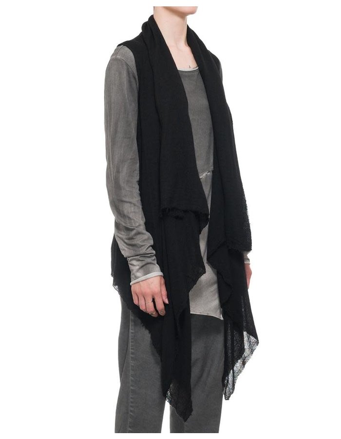 STUDIO B3 VISCOSE AND WOOL DRAPE VEST - SILVER