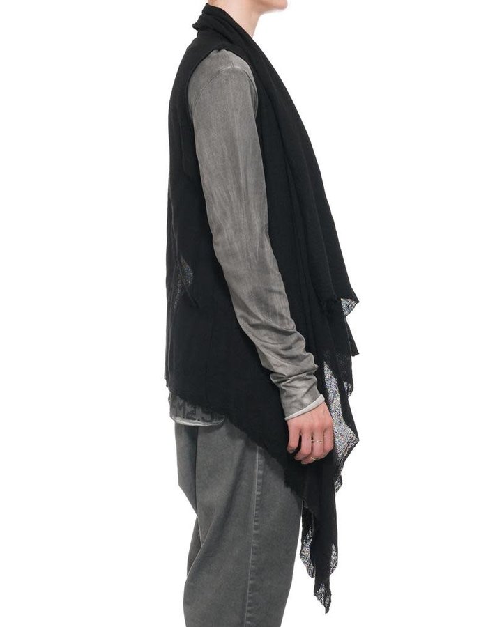 STUDIO B3 VISCOSE AND WOOL DRAPE VEST - SILVER