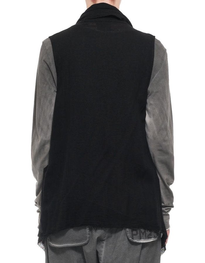 STUDIO B3 VISCOSE AND WOOL DRAPE VEST - SILVER