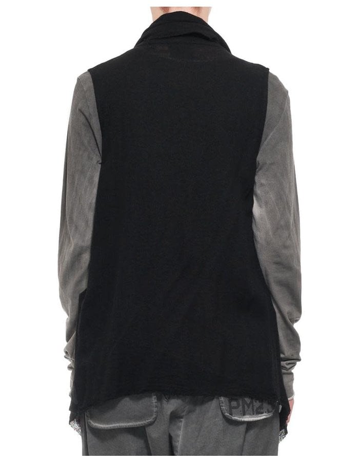 STUDIO B3 VISCOSE AND WOOL DRAPE VEST - SILVER