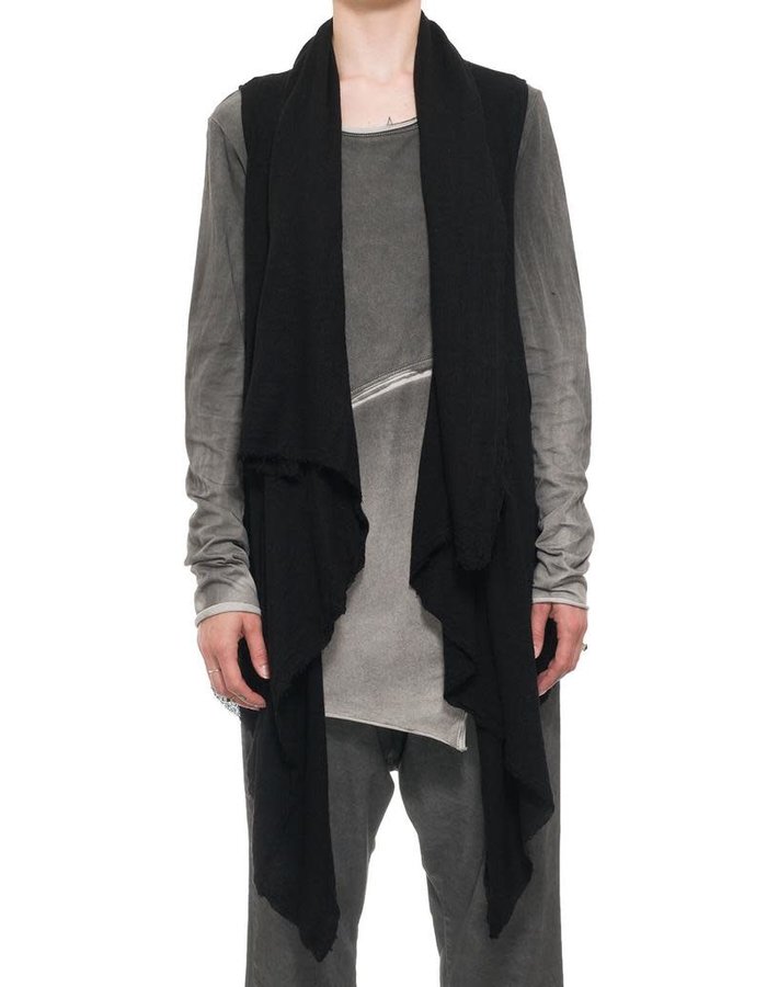 STUDIO B3 VISCOSE AND WOOL DRAPE VEST - SILVER