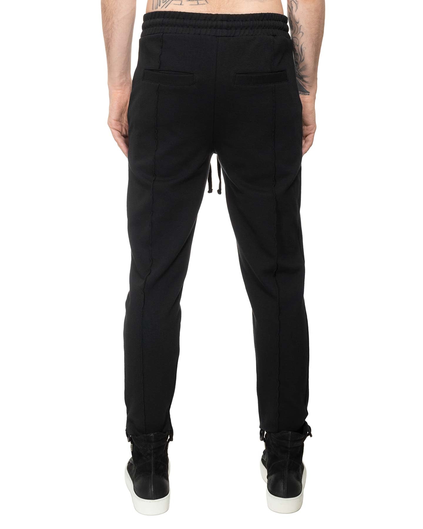 Tapered Fit Press Crease Tailored Trousers - Black | Manière De Voir