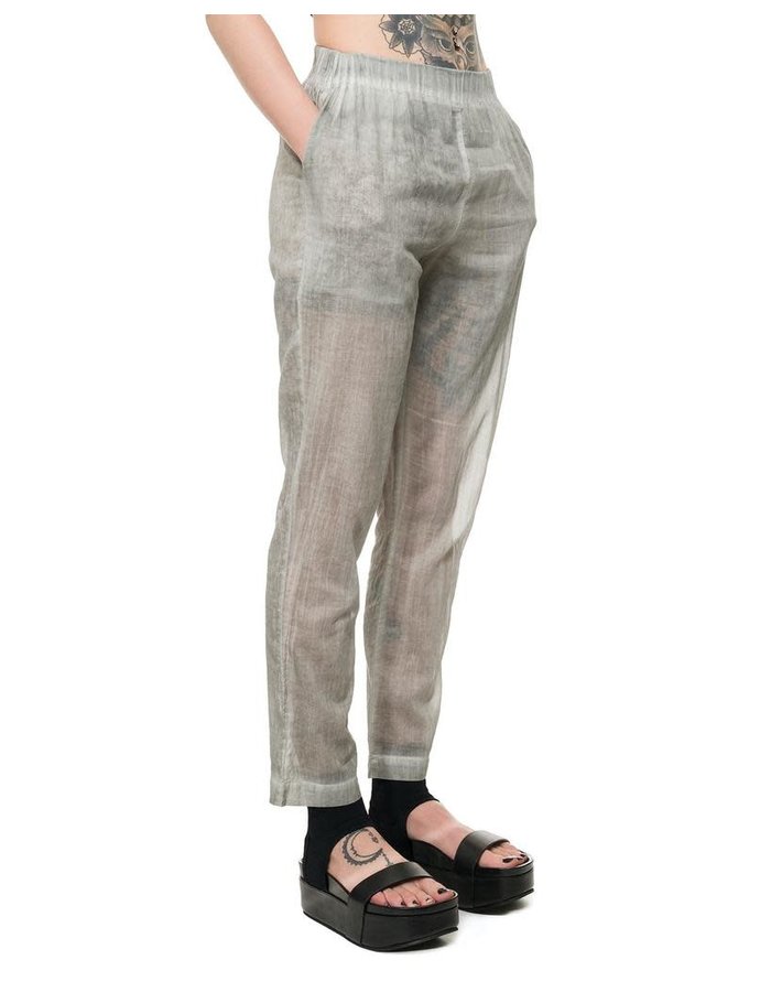 STUDIO B3 LUCER LOW CROTCH COTTON GAUZE TROUSERS - GREY