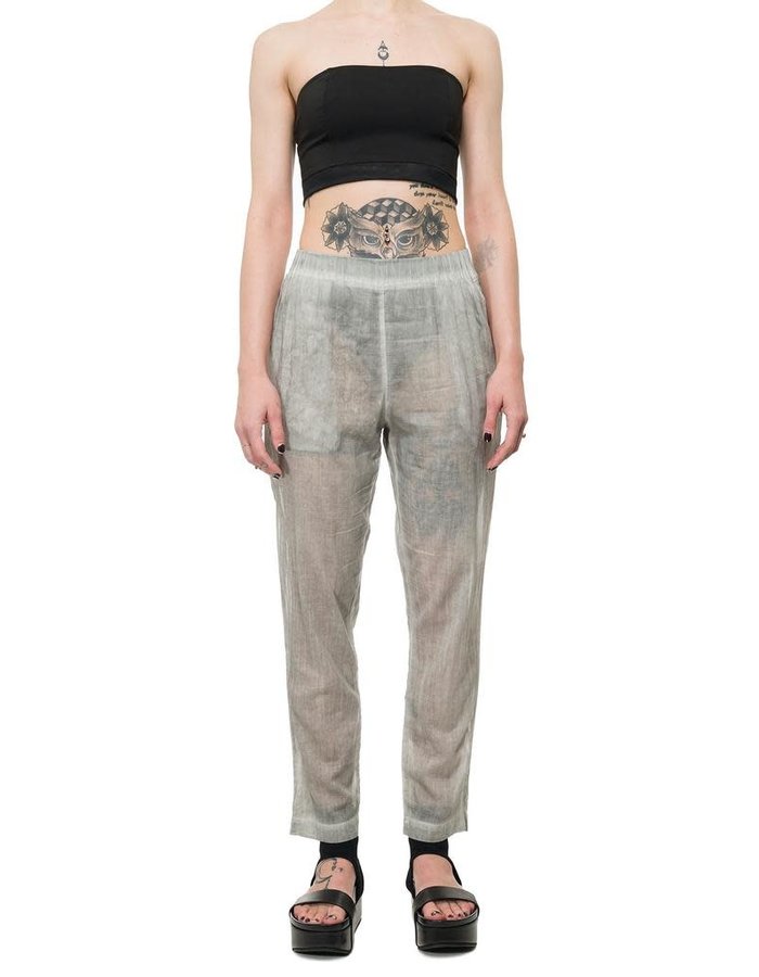 STUDIO B3 LUCER LOW CROTCH COTTON GAUZE TROUSERS - GREY