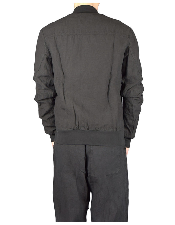 LOST AND FOUND ROOMS LINEN BOMBER JACKET - BLACK