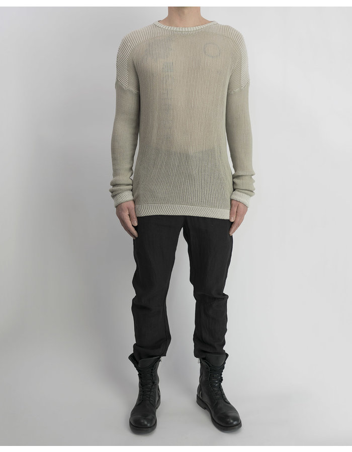 LOST AND FOUND ROOMS COTTON KNIT CREW SWEATER - SAND