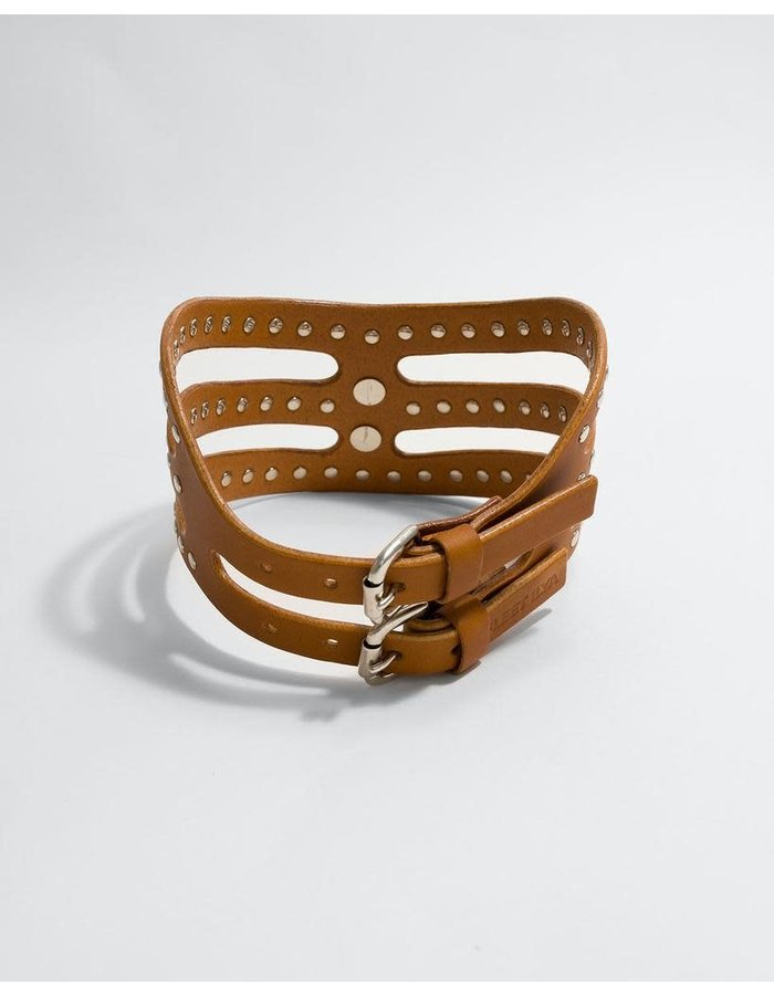 FLEET ILYA STUDDED CUT OUT POSTURE COLLAR - TAN