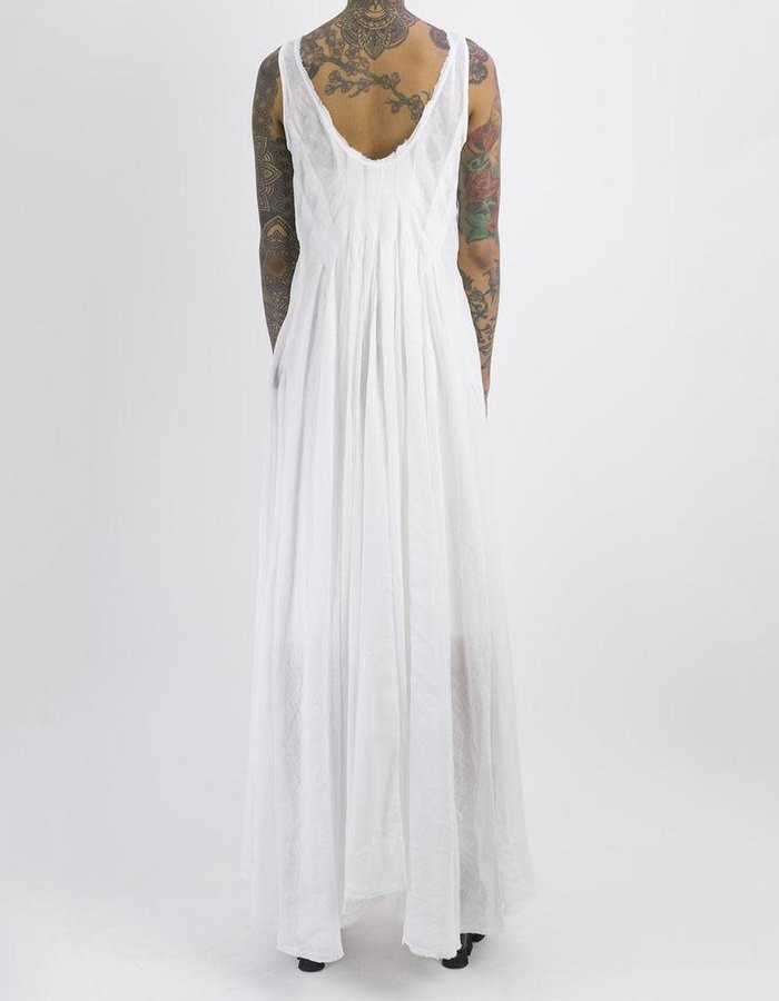 MASNADA PLEATED DRESS - WHITE