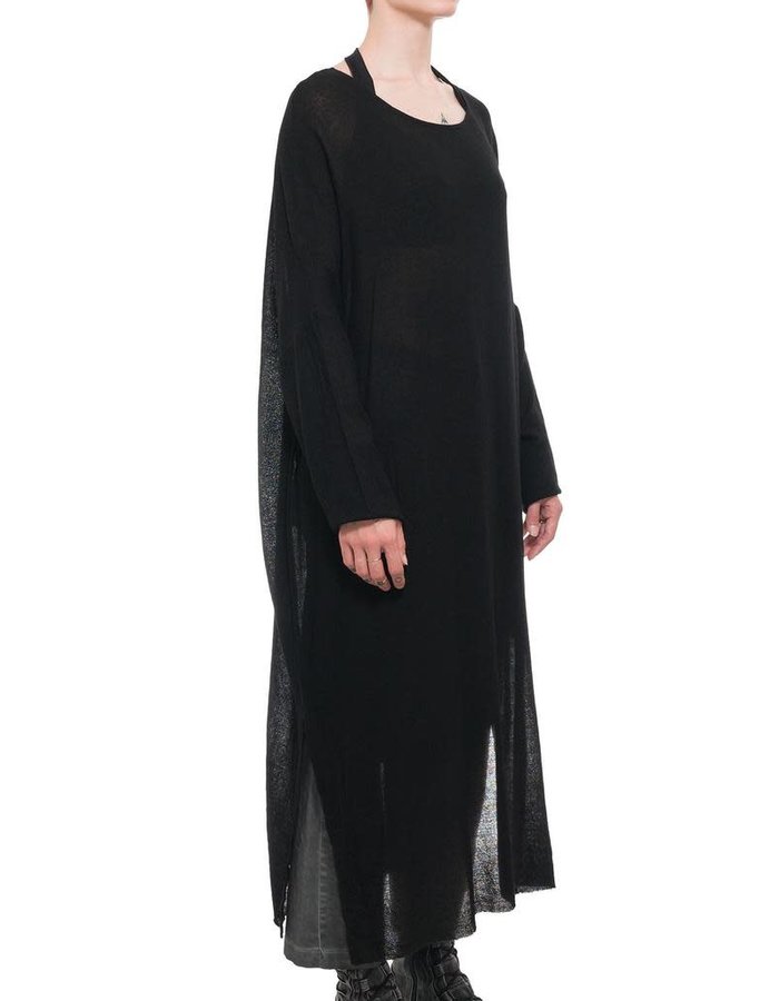 STUDIO B3 OVERSIZED VISCOSE AND WOOL TUNIC - BLACK