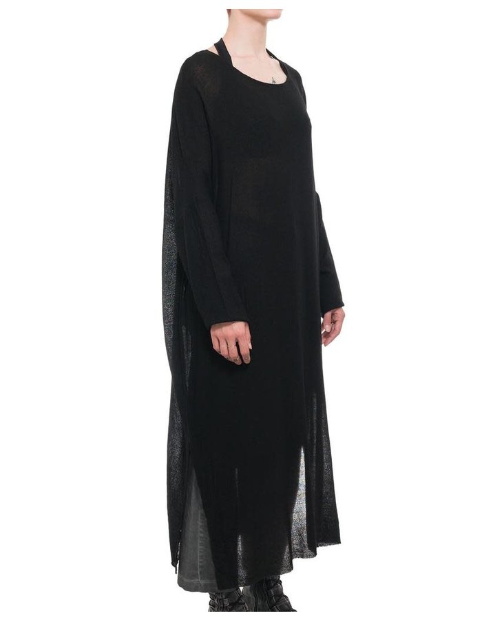 STUDIO B3 OVERSIZED VISCOSE AND WOOL TUNIC - BLACK