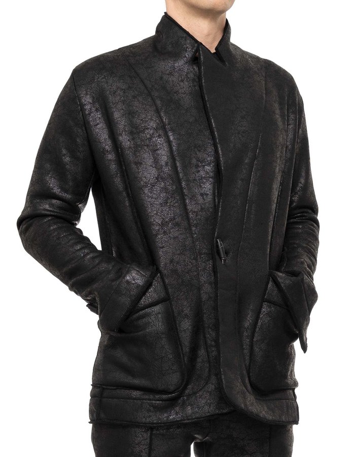 DAVIDS ROAD TAILORED SWEATSHIRT BLAZER - LEATHER EFFECT