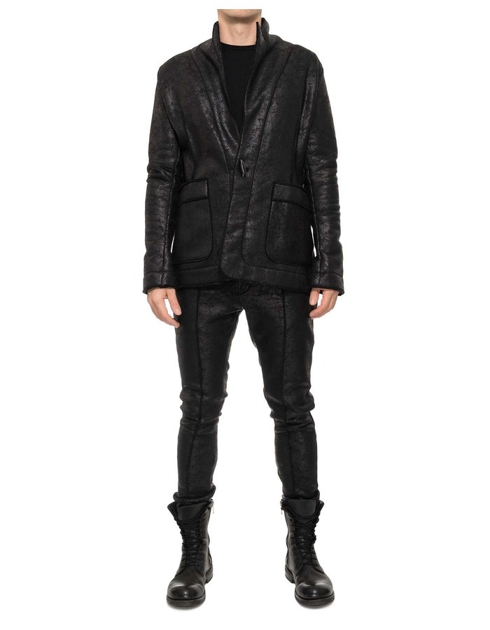 DAVIDS ROAD TAILORED SWEATSHIRT BLAZER - LEATHER EFFECT