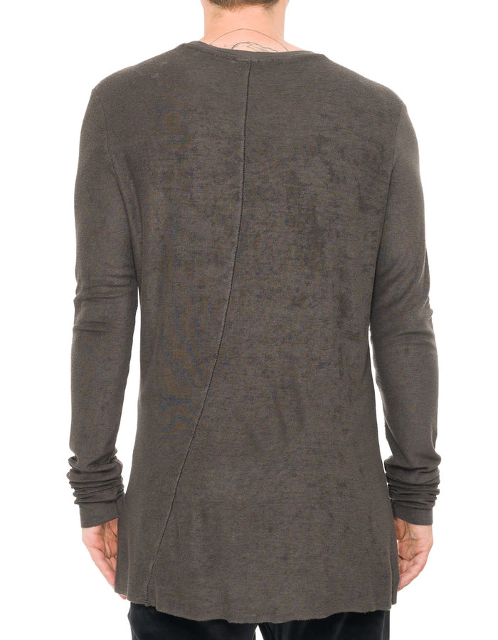 THOM KROM TEXTURED BAMBOO LONG SLEEVE - TAUPE