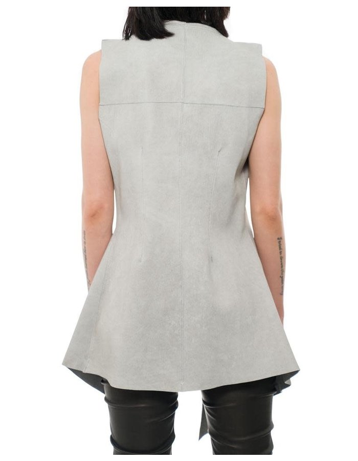 10SEI0OTTO REVERSIBLE LEATHER LONG VEST - OFF WHITE