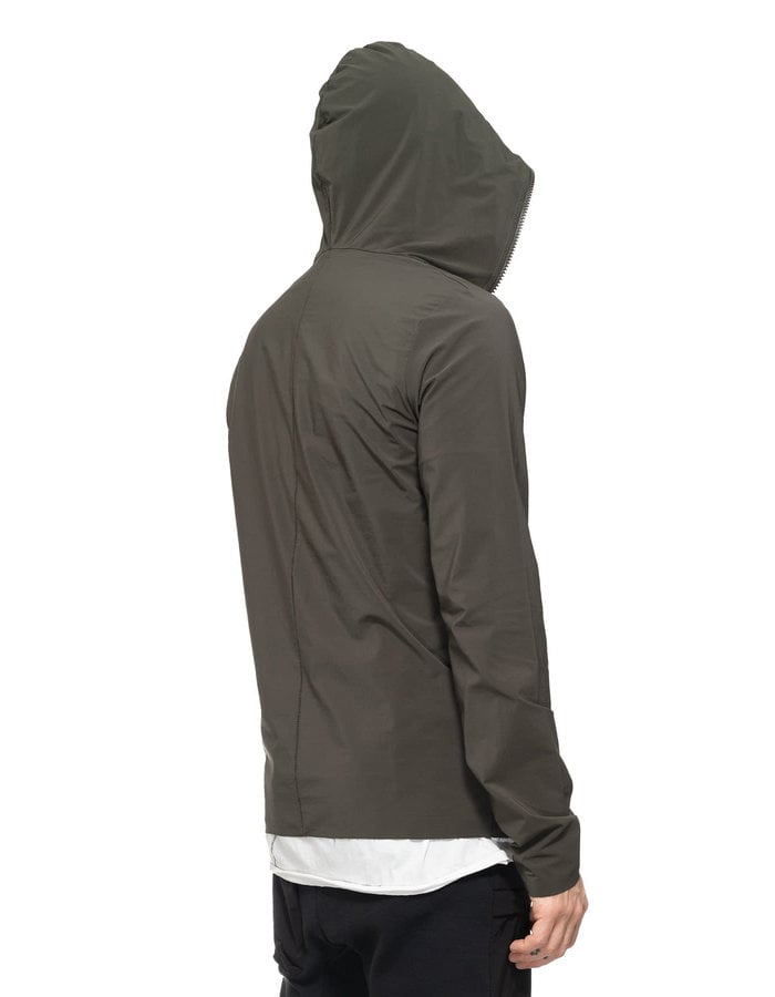 THOM KROM Hyper-Stretch Nylon Full Zip Hoodie - GREEN