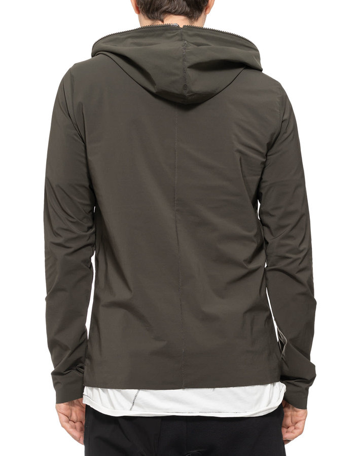 THOM KROM Hyper-Stretch Nylon Full Zip Hoodie - GREEN