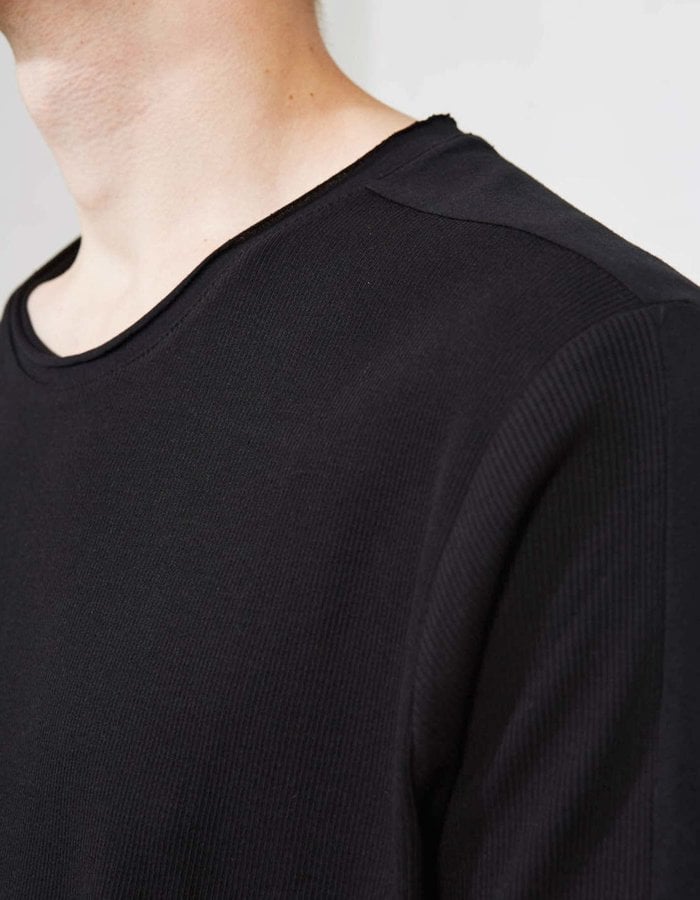 THOM KROM Ribbed Front Fitted Tee
