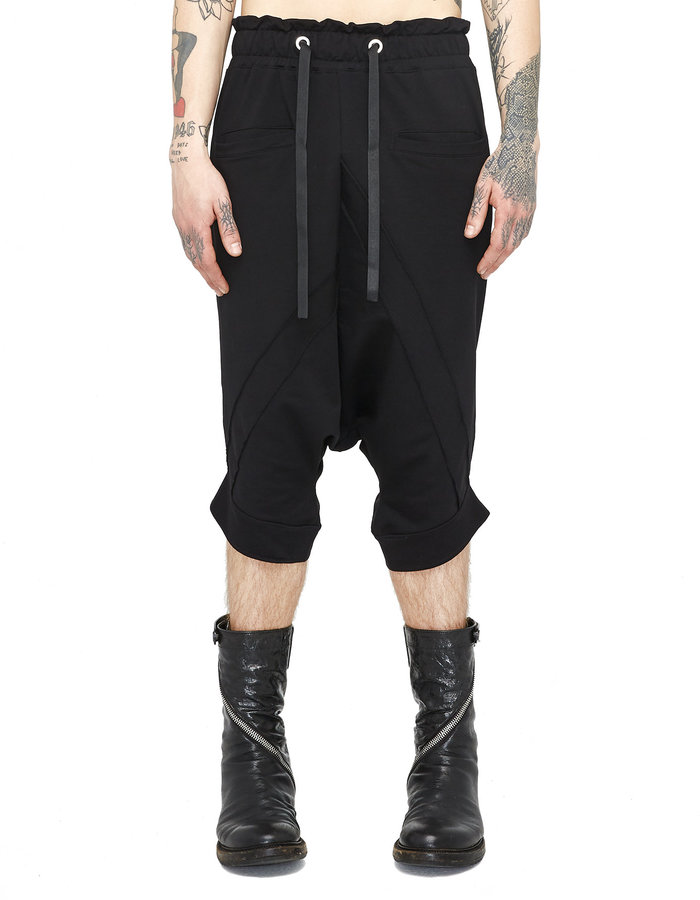 LA HAINE INSIDE US STRETCH COTTON DROP CROTCH BERMUDA SHORTS