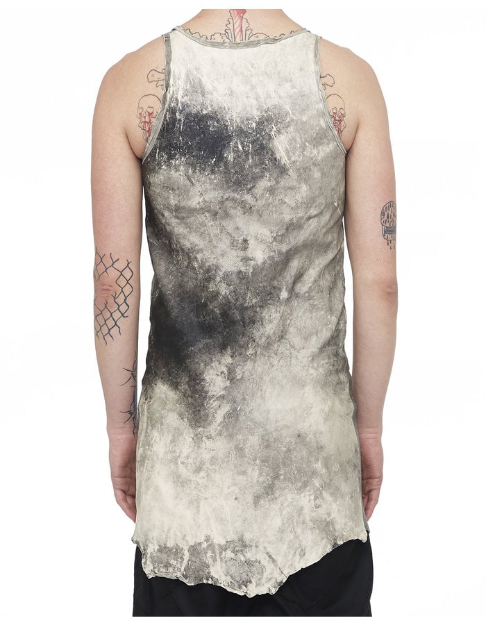 SANDRINE PHILIPPE Leather Painted Tank Top