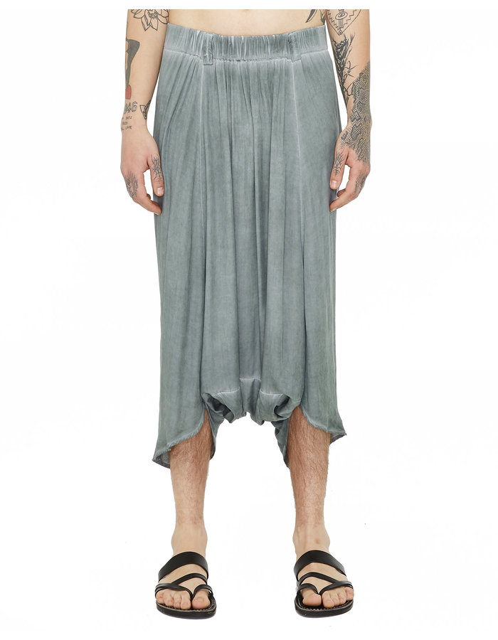 STUDIO B3 DRAPED VISCOSE HAREM PANTS - GREY