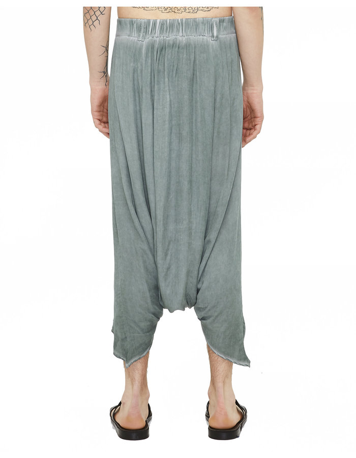 STUDIO B3 DRAPED VISCOSE HAREM PANTS - GREY