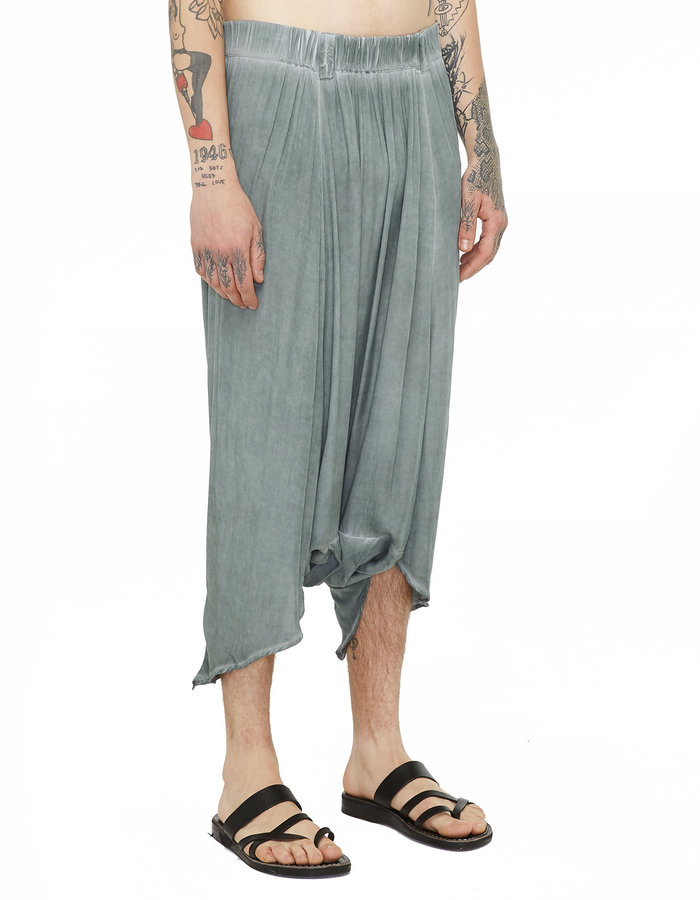 STUDIO B3 DRAPED VISCOSE HAREM PANTS - GREY