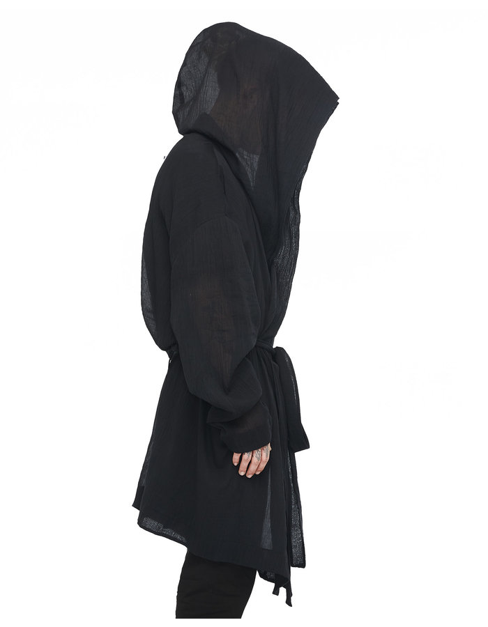 DAVIDS ROAD WASHED COTTON GAUZE HOODED ROBE