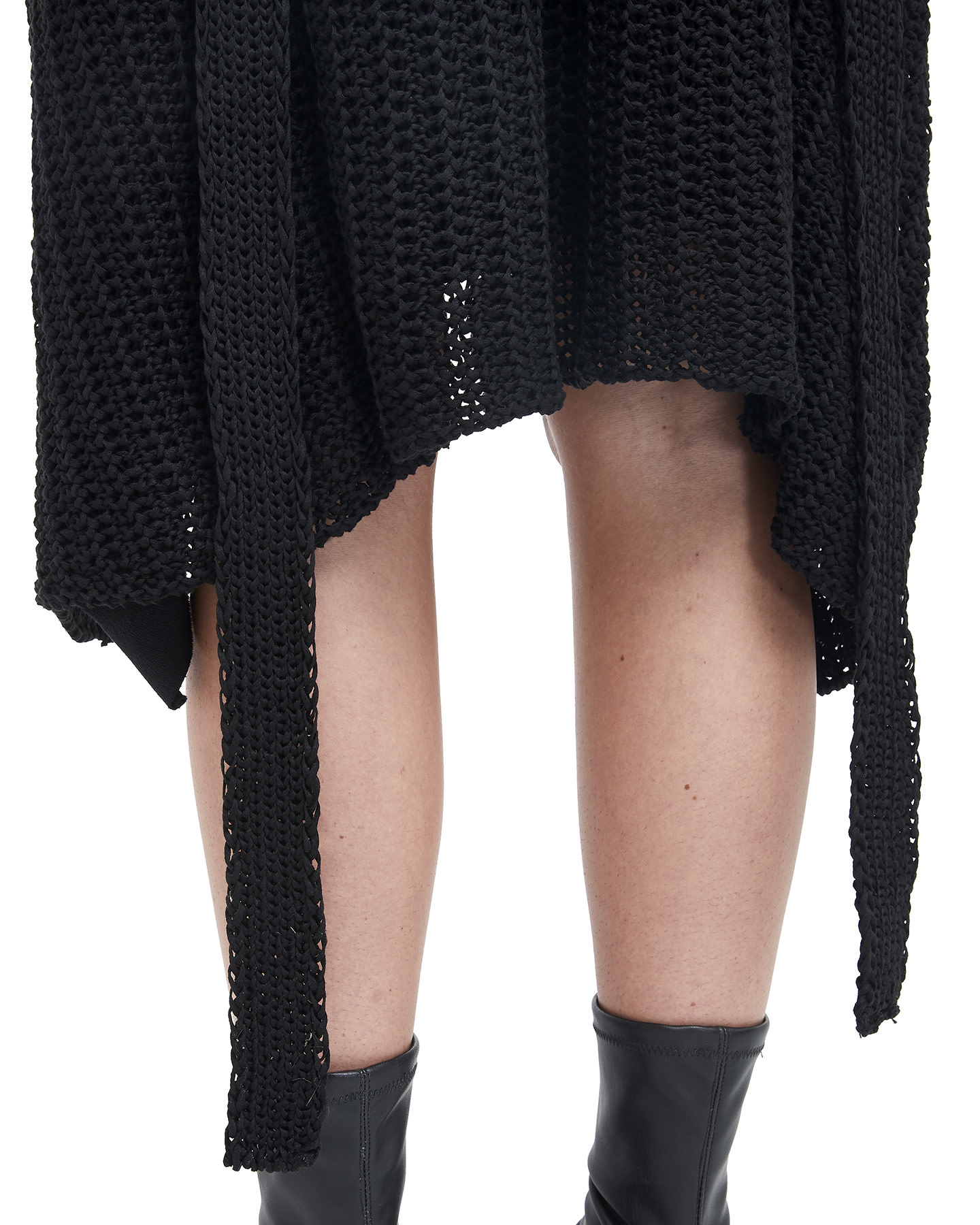 Black Hooded Knit Cardigan with Belt by La Haine Inside Us - Shop