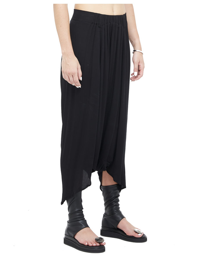 STUDIO B3 DRAPED VISCOSE HAREM PANTS - BLACK