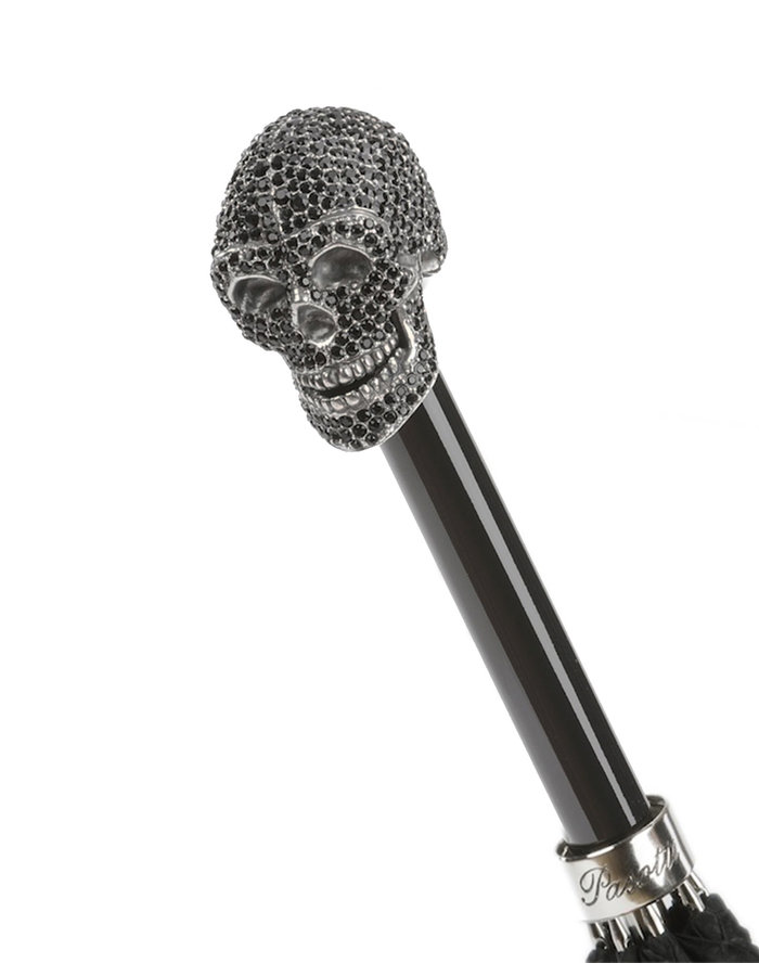 PASOTTI BLACK SWAROVSKI SKULL UMBRELLA